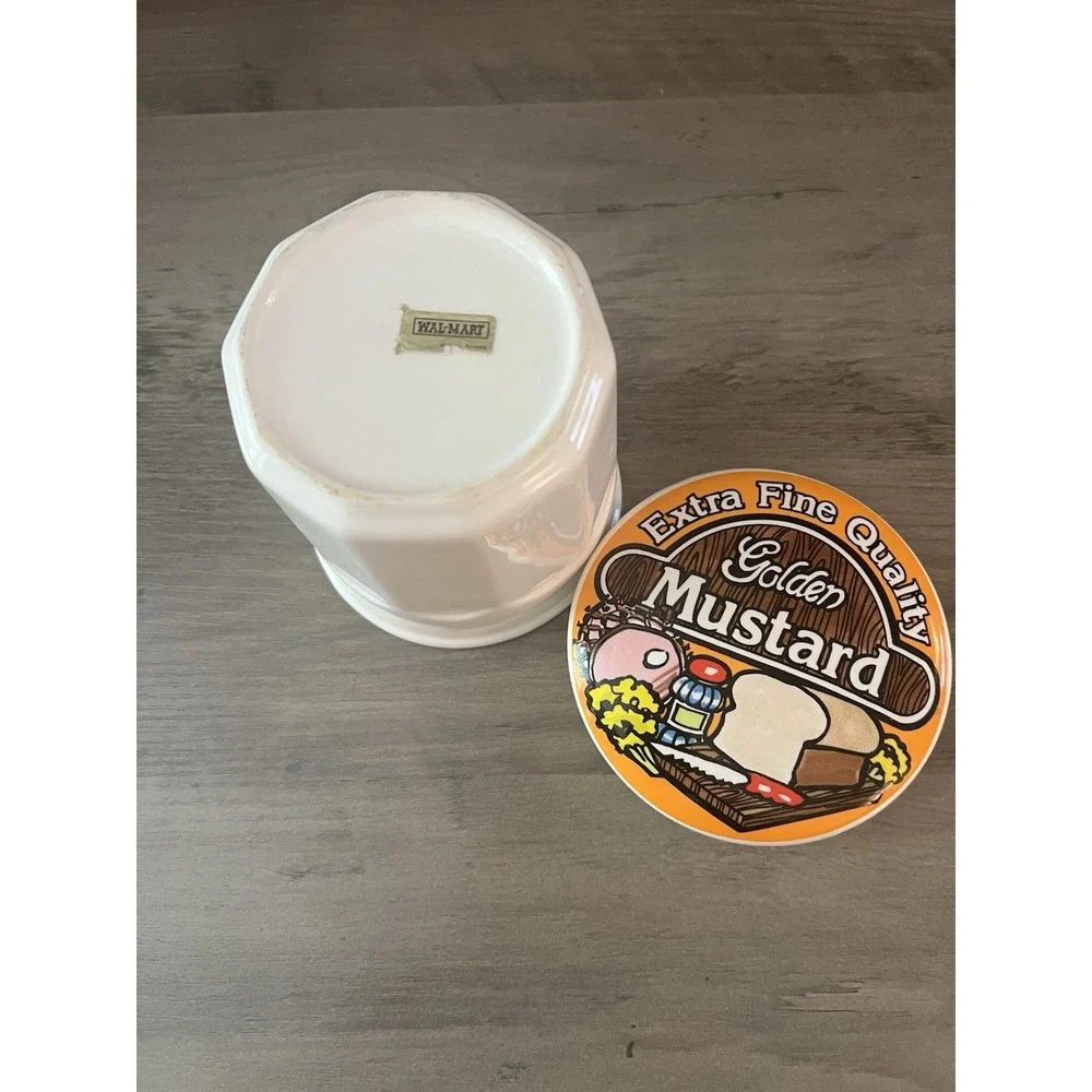 Vintage Ceramic Mustard Crock Canister Wal-Mart 4